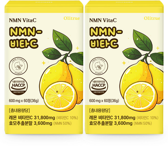 [정품] NMN-C 비타민C 천연NMN, 2개, 60정