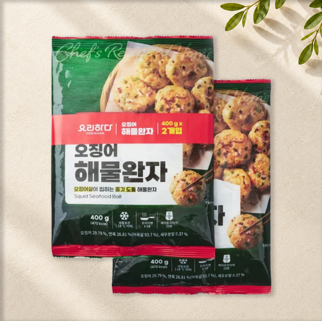 요리하다 오징어해물완자 400gx2개입, 1개, 800g