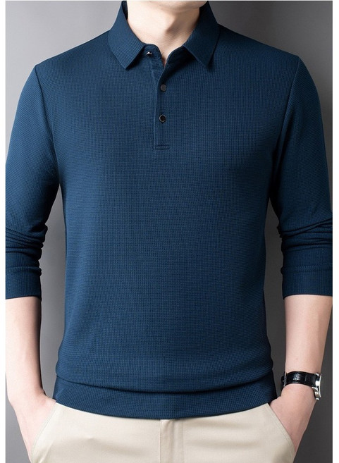 유니돈나 2장 와플 카라 티셔츠 4컬러 골프 무지 긴팔 상의