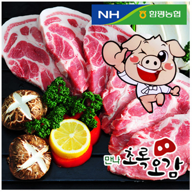 함평농협만나초록오감 목살, 1개, 500g 구이용