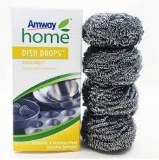 암웨이 디쉬 드랍스 스크럽버즈 스테인레스 스틸 수세미, 4개입, 8개