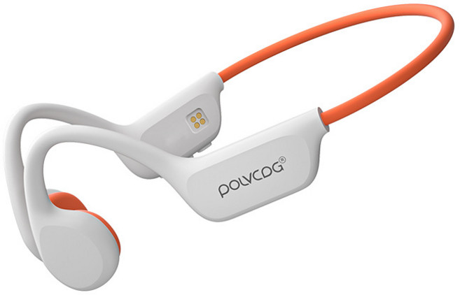 32G 메모리로 귀뼈가 들어가지 않는 이어폰 스포츠 방수 블루투스, white orange