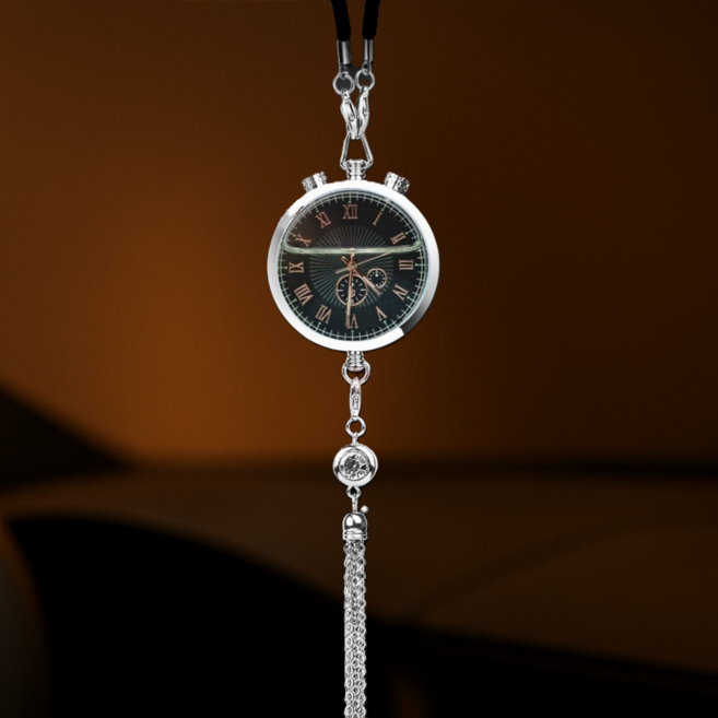 톨른 명품 실버 시계 디퓨저 룸미러 걸이형 고급 차량용 방향제, 블랙체리, 1세트