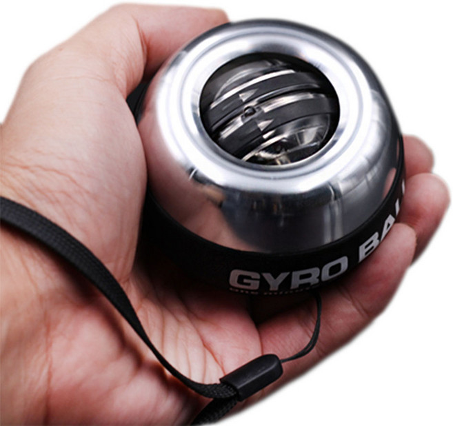 깔끔더하기 메탈 자이로볼 3세대 손목 전완근 운동기구, 크롬메탈, 1세트