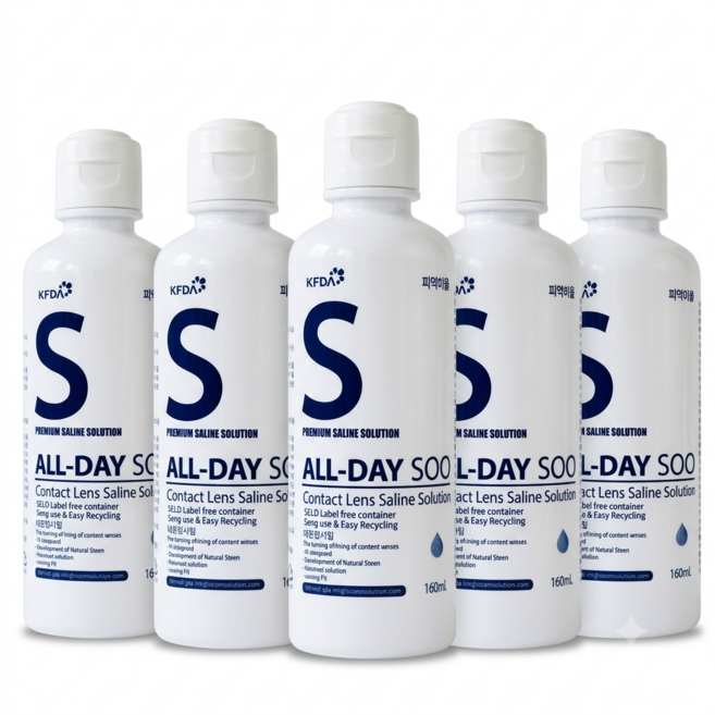 셀바이오 올데이-수 히알루론산 함유 드림렌즈용 프리미엄 렌즈식염수 160ml x 5개입, 5개