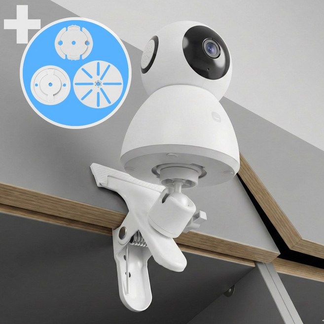 호환 홈캠거치대 집게형 클립 마운트 브라켓 무타공 헤이홈 타포 이글루캠 티피링크 샤오미, 1세트, n1937 볼마운트 집게형