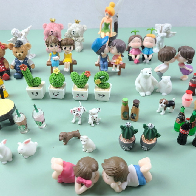 미니어처 소품 피규어 테라리움 화분 음식 동물 장식 카페 인테리어 납골당 꾸미기 미니어쳐 재료, 95 (고급)강아지 - 8개