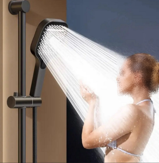 에이치스튜디오 수압상승 3단 대형 샤워기 헤드 엘레강스블랙 1개, 블랙