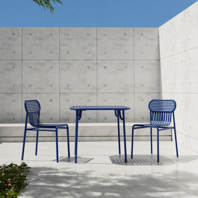 링컨 철제 야외테이블세트 카페 정원 테라스 야외용 테이블 세트, 2인세트(정사각), 테이블+기본체어, 블루