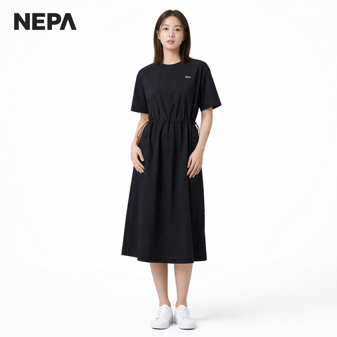 네파 여성 원피스 여름 반팔 냉감 롱 도레모드파우치