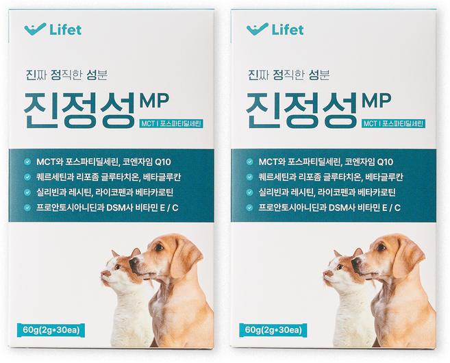 진정성 항산화제 강아지 고양이 포스파티딜세린 치매 노견 두뇌 인지장애, 2개, 면역/항산화, 30회분