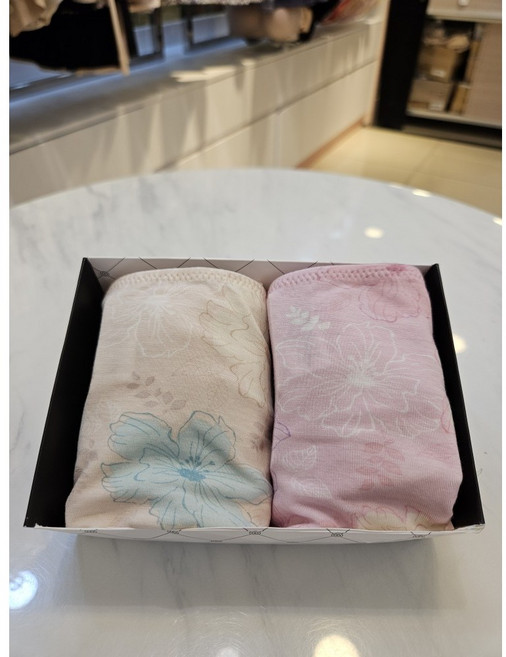 [수성점] 비비안)면 탄력성이 좋은 텐셀 스판 꽃 프린트 맥시타입 부인용 팬티2매세트PT7375P