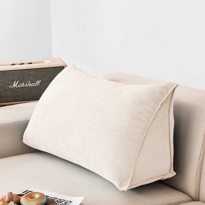 客廳沙發靠墊靠枕組合靠背墊飄窗榻榻米軟包護腰墊背三角簡約辦公, 奶油白【韓國絨沙發腰靠墊】