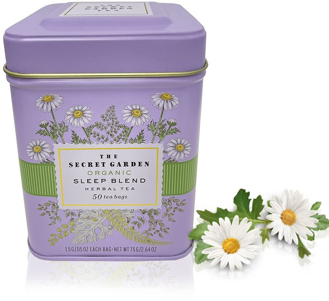 슬립 블렌드 허브 티 50팩 천연 카 일 페퍼민트 펜넬 및 툴시 티백 USDA 비 O 디카페인 디자이너 선물 주석, 2 Organic Chamomile Blend Slee