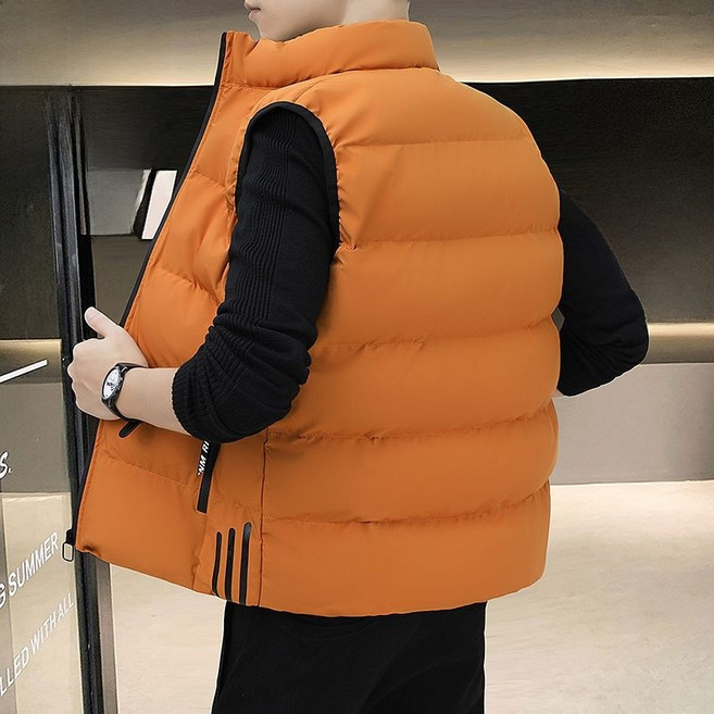 無袖棉服 抗寒保暖休閒背心 羽絨棉馬甲 男士秋冬季 加厚潮流坎肩