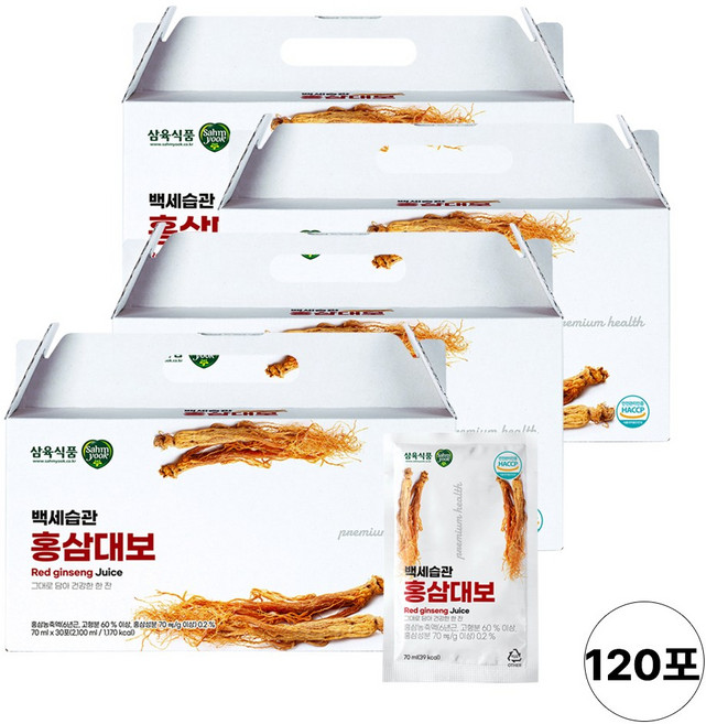 삼육 백세습관 홍삼대보, 4박스, 2.1L