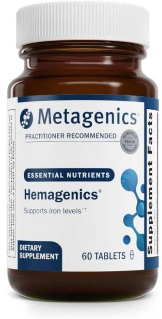 Metagenics Hemagenics Iron Supplement with B12 B6 & Folate Supports Red Blood Cell Formation Ene, Unflavored, 1개, 60정 - 쿠팡