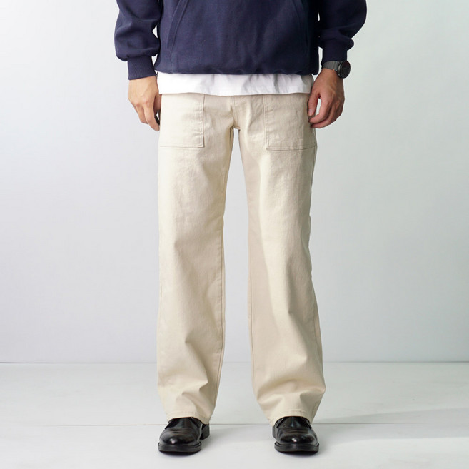 남자 퍼티그 치노팬츠 면바지 와이드 일자 속밴딩 워크웨어 빅사이즈