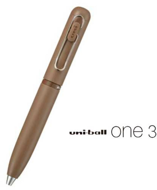 유니 유니볼원 3색 0.38mm 회전식 다색펜 멀티펜, 1개, 슈가브라운