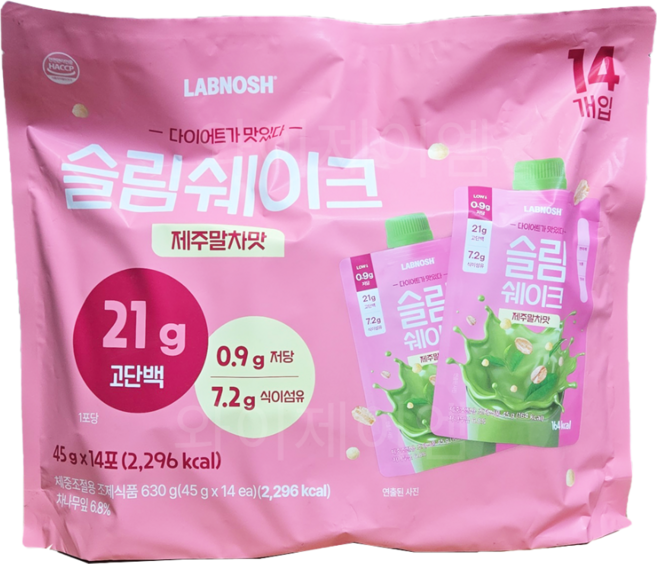 랩노쉬 슬림쉐이크 제주말차맛 45GX14팩 코스트코, 1개