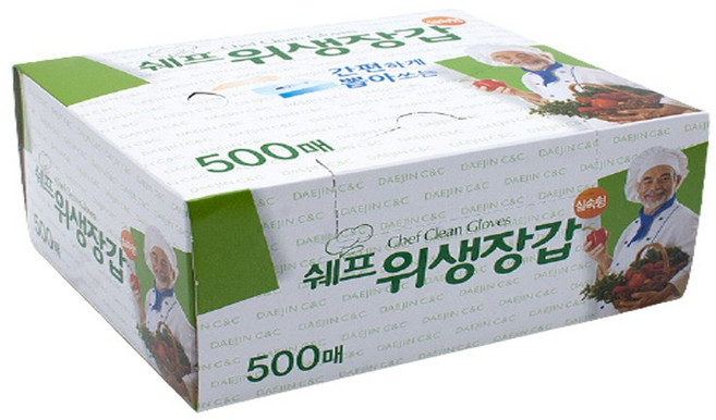 쉐프 실속형 위생장갑 500매, 500개입, 10개