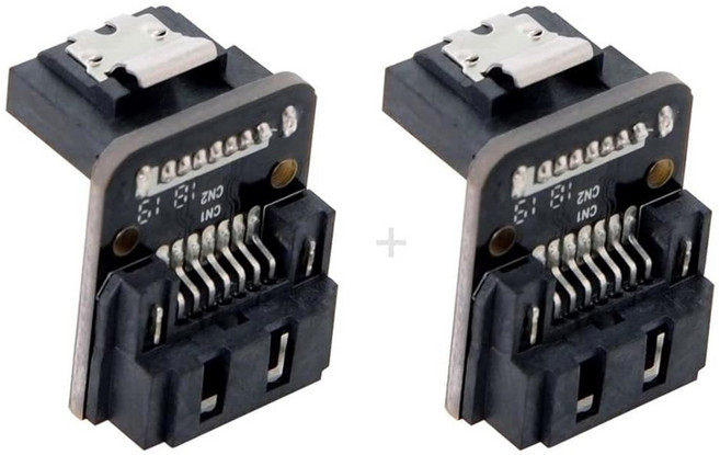 2.5/3.5인치 하드 디스크 드라이브용 Chelang SATA 22P 남녀 90도 업 앵글 젠더 체인저 커넥터 어댑터, 7Pin SATA UP