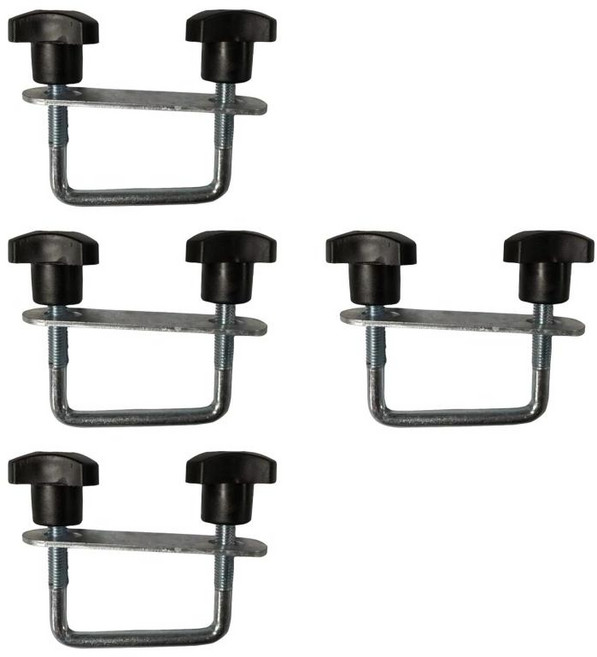 4개입 루프 박스 U 볼트 클램프 자동차/밴 장착 키트 블랙 견고한 금속 전문가용 나일론 루프탑 화물 캐리어 랙, 금속 나일론, 검은색