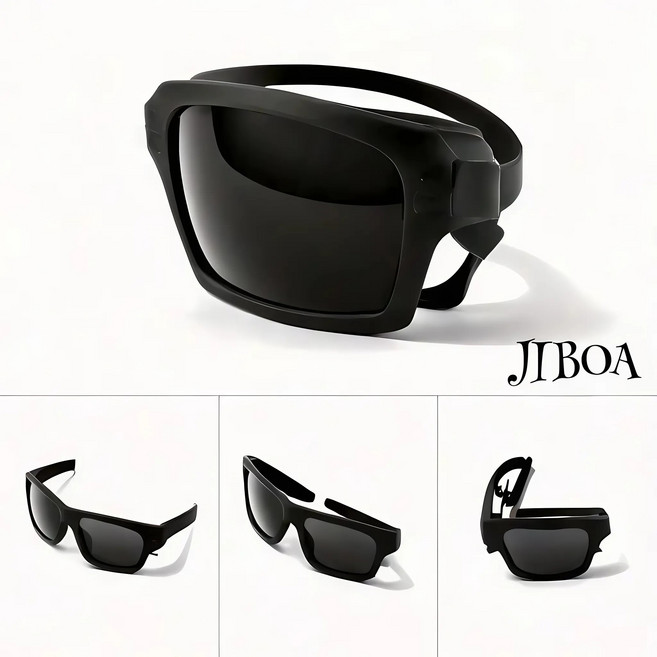 Jiboa 접이식 UV보호 스포츠 선글라스, 블랙, 1개