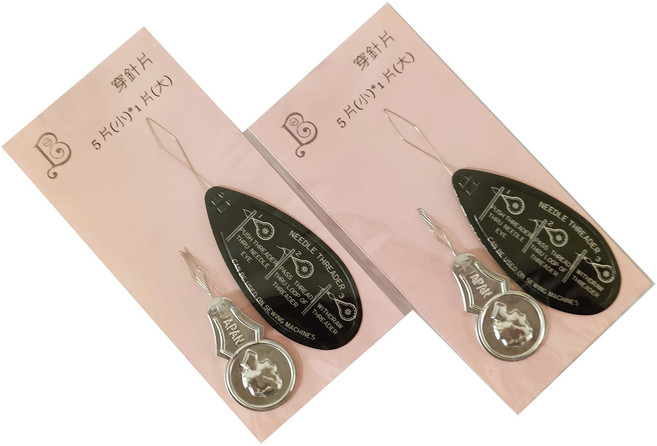 【佰昇國際 Baisheng】穿針片穿針器引線器 輕鬆穿針 縫紉好幫手, 1件, 銀*5入+黑*1入, 銀/黑