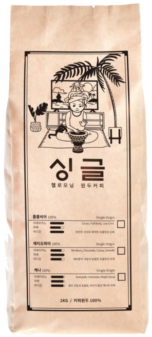 헬로모닝 싱글 에티오피아 예가체프 원두커피, 홀빈, 1kg, 29개