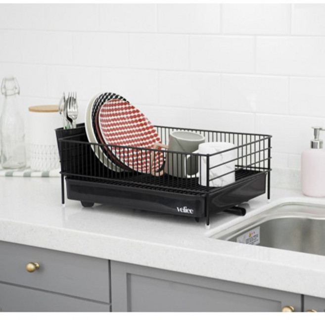 벨리체 올스텐 올칼라 식기건조대 풀세트 (수저통 포함), 1개, 블랙, 1단