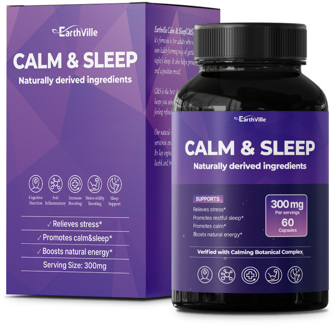 어스빌 식물성 멜라토닌 5mg 아쉬아간다 카모마일 아연 베지캡슐, 1개, 60정