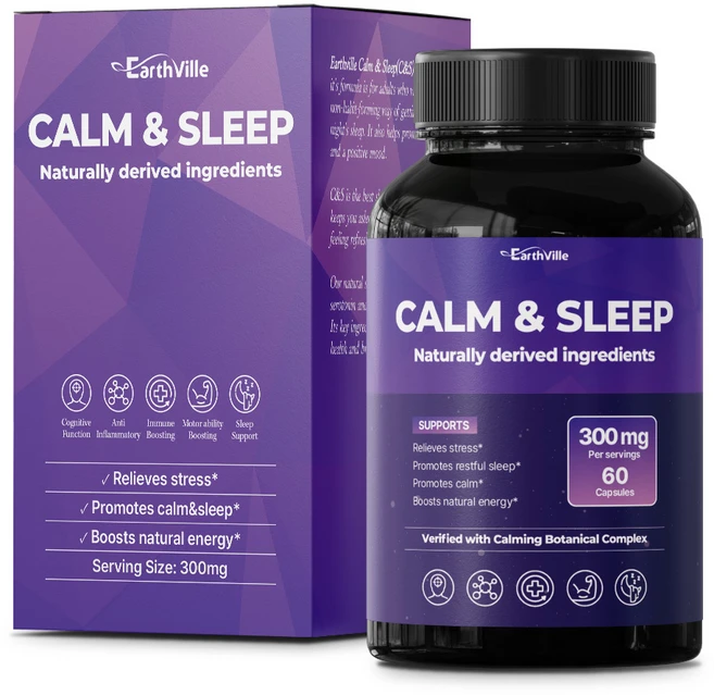 어스빌 식물성 멜라토닌 5mg 아쉬아간다 카모마일 캄앤슬립 베지캡슐, 1개, 60정 - 쿠팡