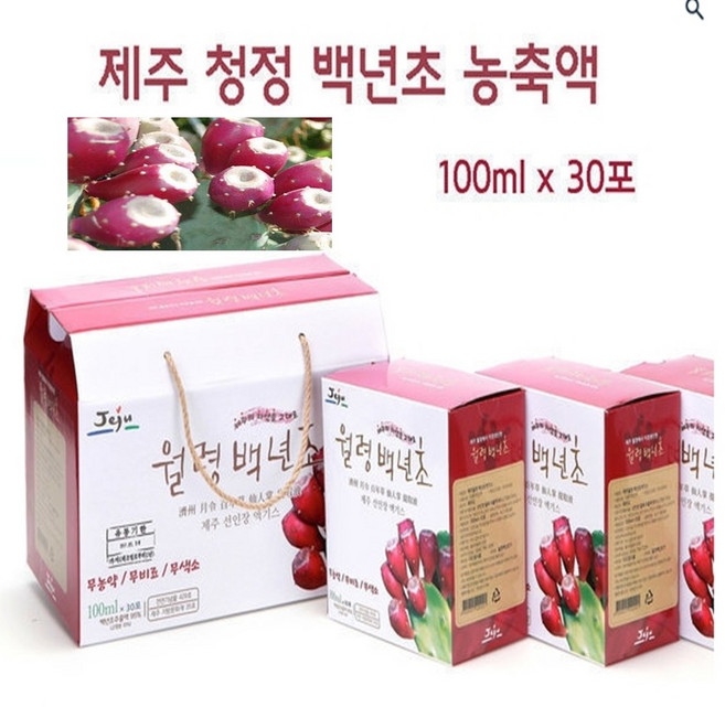 제주 백년초 즙 백년초엑기스 백련초 농축액 파우치 손바닥선인장 열매 줄기 분말 즙 천년초 제주도, 30개, 100ml