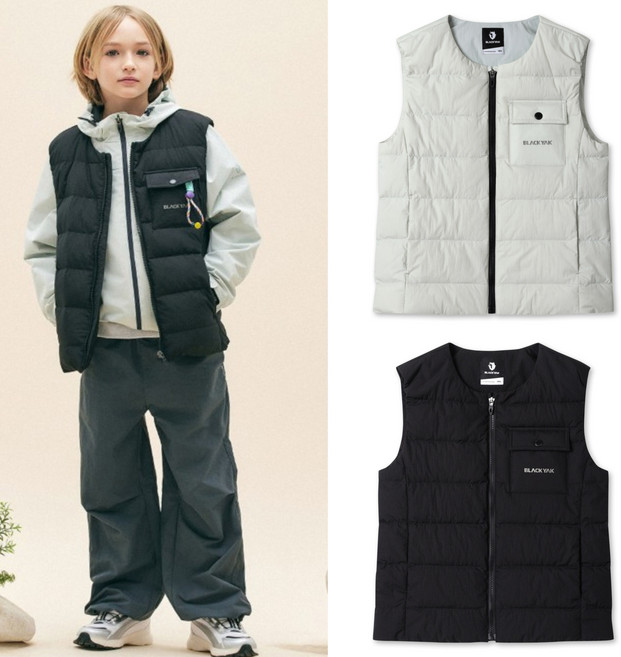 블랙야크키즈 아동용 헤리티지경량덕다운베스트 1BKVSSV901