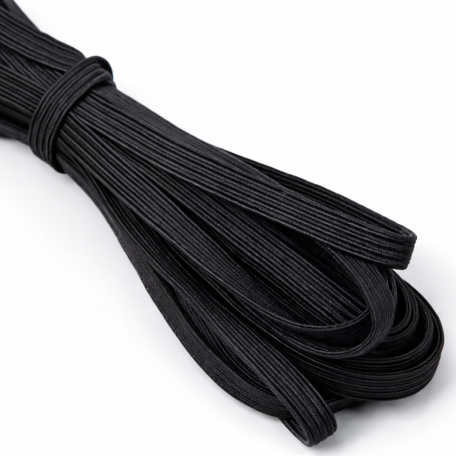 모디상점 고탄력 바지 납작 고무 줄 밴드 10mm x 10m, 블랙, 1개