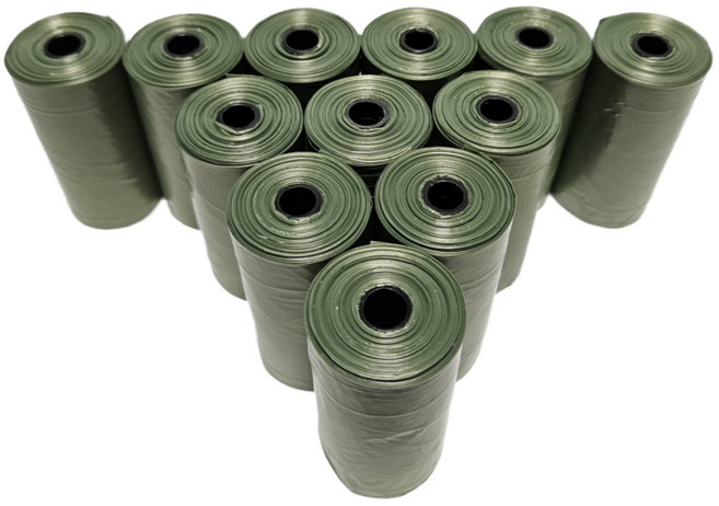 라이프앤비 두꺼운 친환경 강아지 배변봉투 리필형 풉백 파우치 생분해 (15매X12롤), 12개, 15개입, 그린