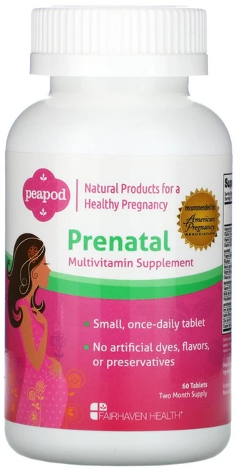 페어헤븐헬스 Peapod 프리네이탈 멀티비타민 써포트 60정, 1개 - 쿠팡