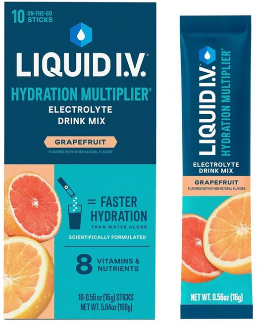 Liquid Iv 補水倍增飲 葡萄柚口味 10入, 1個, 160g