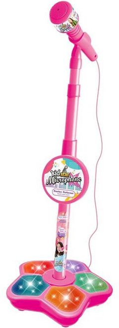 Zeyuan 조명 기계가 있는 어린이 기계 음악 장난감 엔터테인먼트 장난감 어린이 마이크 및 스탠드, PP, 빨간색, 1개