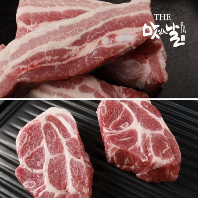 한돈 냉장 1등급 삼겹살500g+목살500g(구이수육용), 삼겹살500g+목살500g(구이용)