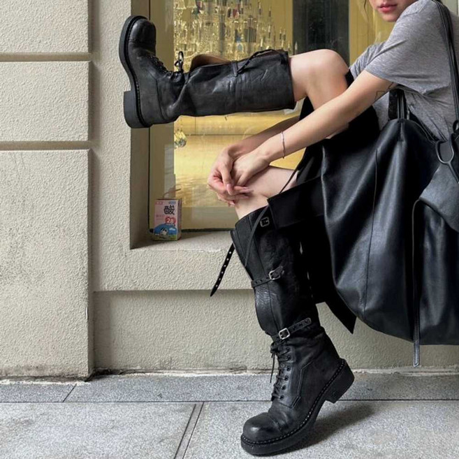 카우보이부츠 버클롱부츠 펑크 브라운 블랙 겨울 가을