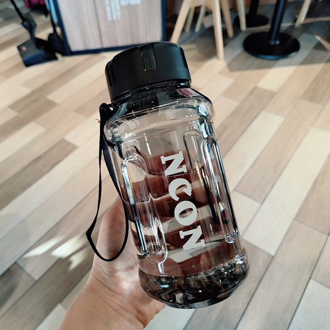 NOON 大容量防摔塑膠水杯, 黑色, 1套, 1300L