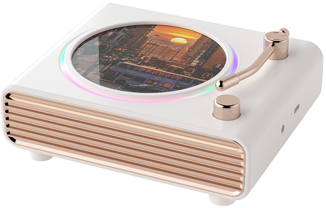 인플리바타 휴대용 빈티지 블루투스 스피커, 화이트, Q4