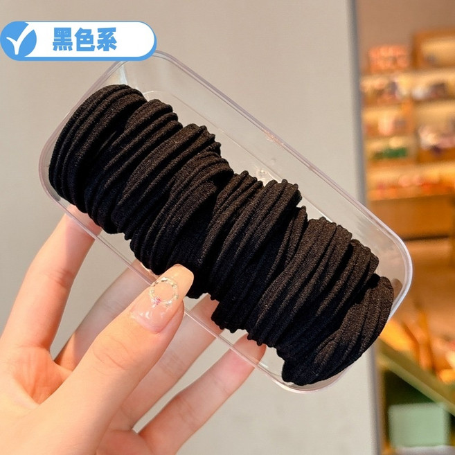 高彈力日常耐用型加粗加厚加寬髮圈{每個10根裝}無銜接縫髮圈皮筋頭繩髮飾