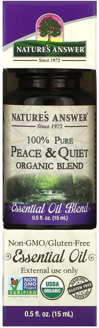 Nature's Answer 100% 순수 에센셜 오일 Peace & Quiet 유기농 혼합물 15ml(0.5fl oz), NaturesAnswer100순수에센셜오일PeaceQu, 1개, 15ml - 쿠팡