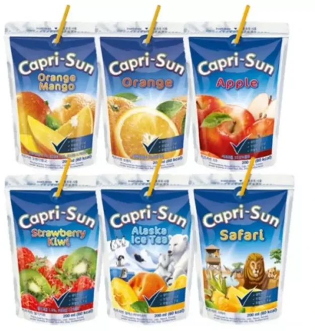 테온셀 카프리썬 200ml(7가지 맛)x10팩/소풍/선물/탕비실/사무실/키즈/음료/음료수/팩음료/파우치/과일/세트/학생, 200ml