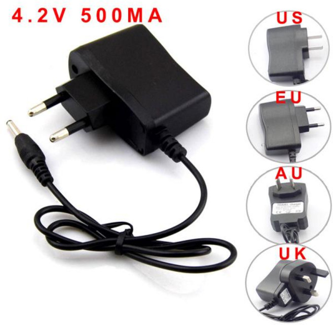 리튬 이온 18650 충전식 배터리 전원 어댑터 AC 110V 220V-DC 4.2V 0.5A 500 ma 3.5mm x 1.35mm 3.7V 4.2V 미국 EU 영국 AU 플러그, [03] UK, 한개옵션1