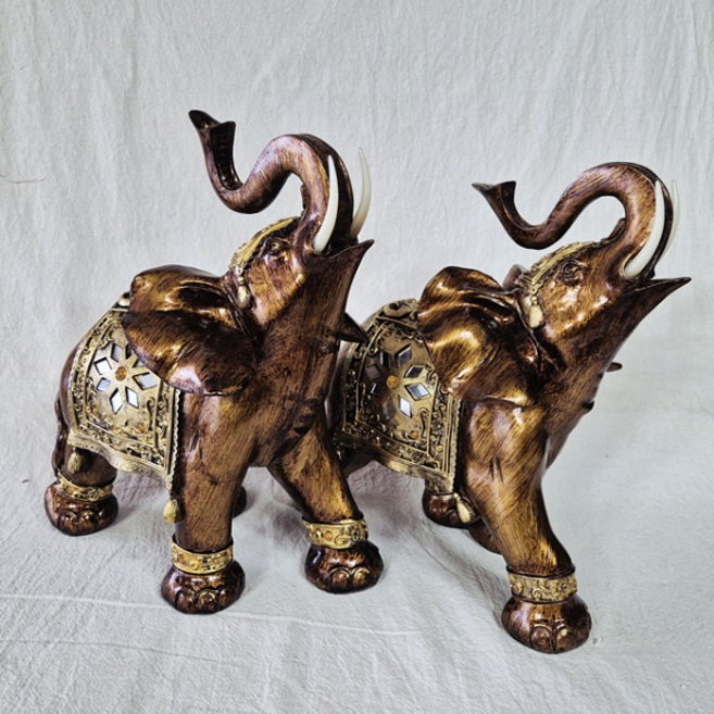 아네샵 특대형 브라운 황금 코끼리 장식품 코끼리 조각상 인테리어 돈 들어오는 장식 소품