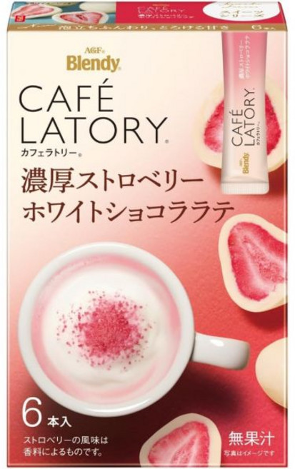 AGF (A 일본직구 블렌디 카페라떼 스틱 두꺼운 딸기 화이트 초콜릿라떼 6병 x 6박스 코코아 스위트라떼 파우더, 6개, 56.4g